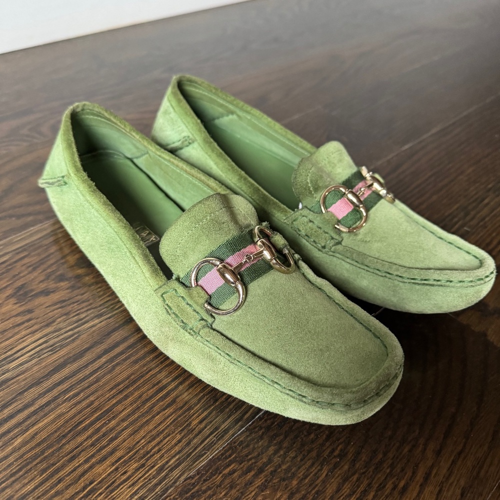 Gucci suede horsebit loafer/ moccassin